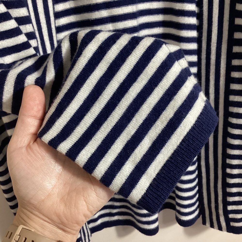 Talbots 1X Classic Capsule Striped Open Mid Length Teacher Cardigan Wool Blend - Picture 8 of 13
